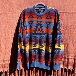 American Rag Men's Casual Multicolor Aztec Pattern Lightweight Sweater Size XL